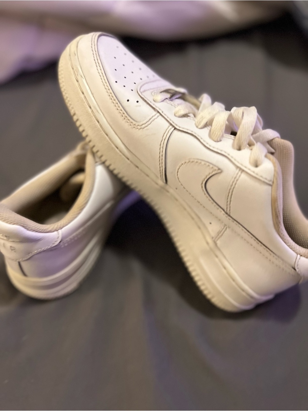Like New-Nike Kids White Air Force One Shoes